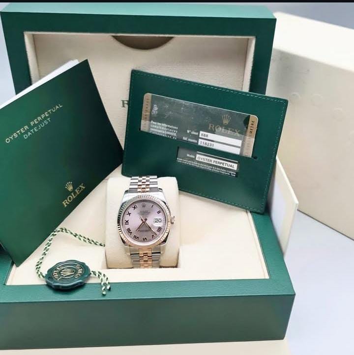 Rolex Rolex DateJust de 36mm, de acero y oro rosa, con esfera rosada